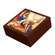 Vintage Gil Elvgren Cruise Ship Pinup Girl Gift Box