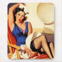 Vintage Gil Elvgren Cruise Ship Pinup Girl Mouse Pads