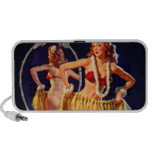 Vintage Gil Elvgren Hula Hawaiian Pin UP Girl iPhone Speakers