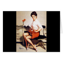 Vintage Gil Elvgren Office Corporate Pinup Girl Greeting Cards