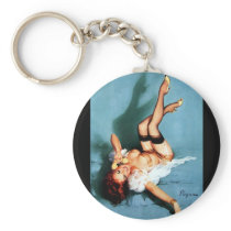 Vintage Gil Elvgren Pin UP Girl on The Phone Keychains