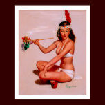 Vintage Gil Elvgren Pin Up Girl Smoking Peace Pipe posters