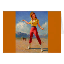 Vintage Gil Elvgren Ranch Wester Pin up girl Greeting Cards