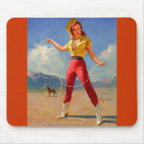 Vintage Gil Elvgren Ranch Wester Pin up girl Mousepad