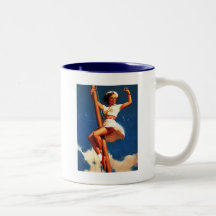 Vintage Gil Elvgren Sail Boat Sailing Pin UP Girl Coffee Mugs