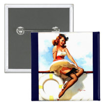 Vintage Gil Elvgren Sailor Nautical Pin up Girl