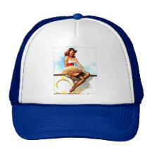 Vintage Gil Elvgren Sailor Nautical Pin up Girl Mesh Hats