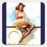Vintage Gil Elvgren Sailor Nautical Pin up Girl Stickers