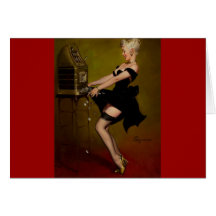 Vintage Gil Elvgren Slot Machine Pinup Girl Card