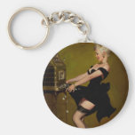 Vintage Gil Elvgren Slot Machine Pinup Girl Keychain