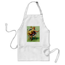 Vintage Gil Elvgren Target Archery Pinup Girl Aprons