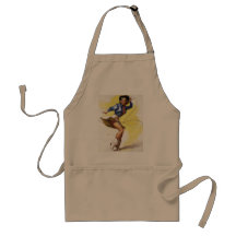 Vintage Gil Elvgren Western Cowgirl Pin UP Girl Aprons