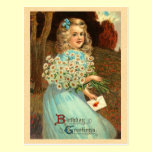 Vintage Girl Birthday Postcard postcards