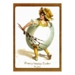 Vintage Girl in Egg Costume Gift Tag business cards