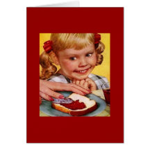 Vintage Girl & Jelly Sandwich Card