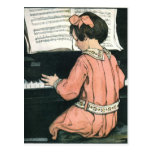 Vintage Girl, Music, Piano, Jessie Willcox Smith Post Card