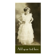Vintage Girl Portrait Custom Photo Card