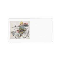 Vintage Girl With Chicks Custom Address Labels