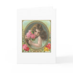 Vintage- girl with roses card