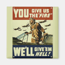 Vintage Give'em Hell Square Magnet