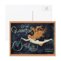 Vintage Gladiator Cycles Poster, 1895 Postcard