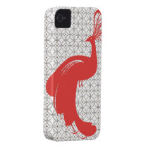 VINTAGE GLAM PEACOCK in Red iPhone 4/4S Case casemate cases