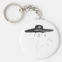 Vintage Glamour Woman Keychain