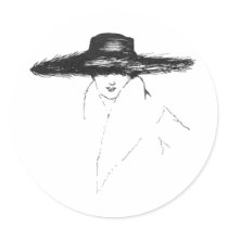 Vintage Glamour Woman Round Sticker