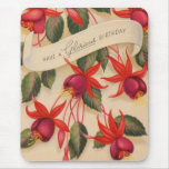Vintage Glorious Happy Birthday Flowers Mousepad