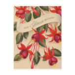 Vintage Glorious Happy Birthday Flowers Postcard