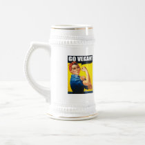 Vintage Go Vegan Beer Stein Mugs