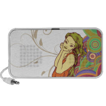 vintage goddess woman iPod speakers