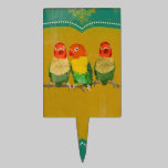 Vintage Gold Love Birds Cake Pick cake picks