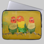 Vintage Gold Love Birds Computer Sleeve laptop sleeves