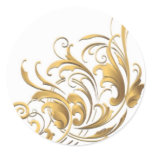 Vintage Gold Round Sticker
