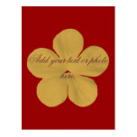 Vintage golden flower post card