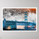vintage golden gate bridge energy in san francisco posters