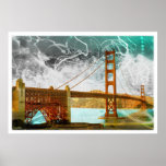 vintage golden gate bridge energy in san francisco posters