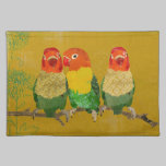 Vintage Golden Love Birds Placemat placemats