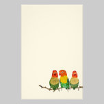 Vintage Golden Love Birds Stationery stationery