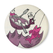 Vintage Gone Fishin' Fridge Magnets