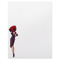 Vintage Gorgeous Glamour Girl Retro Pinup Customized Letterhead
