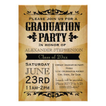 Vintage Graduation Party Invitation