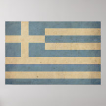 Vintage Greece Flag Posters