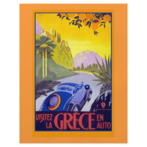 Vintage Greece Travel Poster on Cards & Notecards Flyer