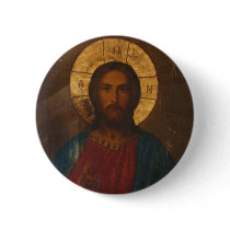 VINTAGE GREEK ORTHODOX ICON BUTTON
