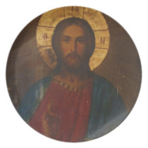 VINTAGE GREEK ORTHODOX ICON DINNER PLATE