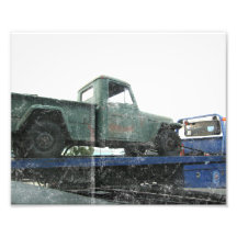 Vintage Green Jeep Photographic Print