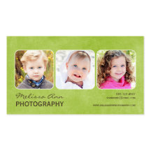Vintage Green Portrait Photographer Business Card