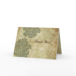 Vintage Green Queen Ann's Lace Thank You Cards